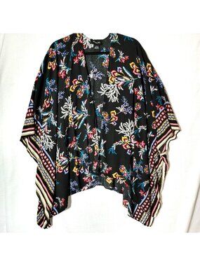 Marcus Adler New York Open Front Duster Womens One Size Kimono Multicolor Floral